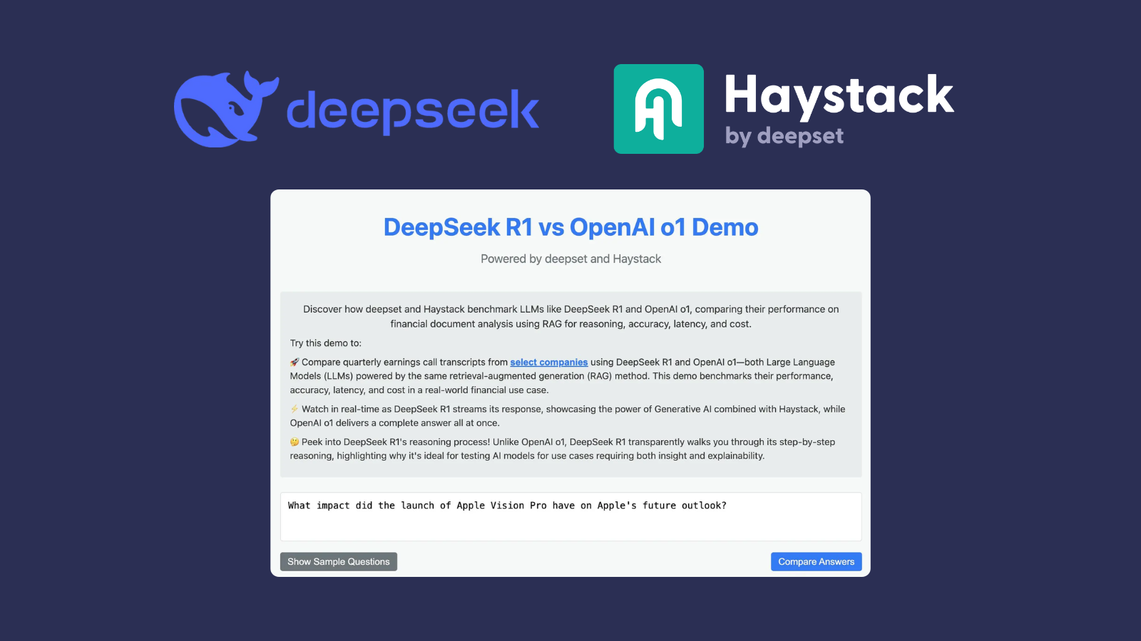 在 Haystack 中使用 DeepSeek-R1：演示和教程